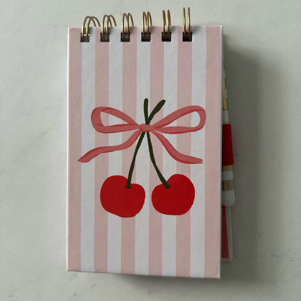🍒 Lady Jayne Cherry Ribbon Notebook With Pen - Picture 1 of 4